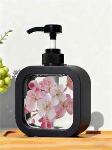 Creative Home Bathroom Dispenser Bottle, Pink Cherry Blossom Branch With Blooming And Falling Petals, Suitable For Bathroom, Kitchen, Sink, Can Hold Hand Soap, Hand Wash, Body Wash, Etc., Creative Hand Soap Bottle, Dispenser Bottle, Bathroom Supplies - Multicolor - View 6