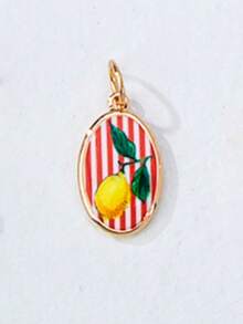 Collar ajustable de cuerda colorida con colgantes de esmalte intercambiables, colgantes de dibujos animados desmontables chapados en oro (patrones de gato, langosta, fruta, flor), set de joyas personalizables de verano para regalo - Multicolor - Ver 35