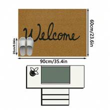 1 pieza Felpudo de bienvenida, estilo clásico vintage estadounidense con la letra inglesa "BIENVENIDO", adecuado para baño, cocina, entrada, pasillo, mesita de noche, sala de estar, dormitorio, alfombra de área suave lavable a máquina, decoración del hogar - P - Ver 11