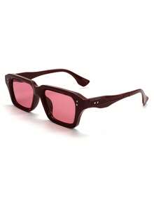 1 Pair Cat Eye Shaped Fashion Glasses, Retro Personalized, Versatile Casual Elegant, Suitable For Daily Wear, Back To School, Vacation, College Style, Summer Beach Outfit, An Ideal Accessory For Women - 3982 Burgundy - View 8