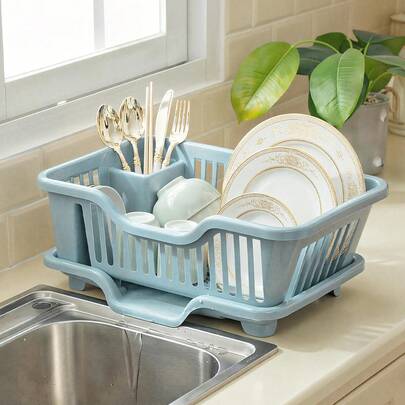 Kitchen Dish Rack, Dish Drain Basket, Sink Organizer, Plastic Tableware Storage Box For Household Chopsticks And Bowls, Dish Drying Rack