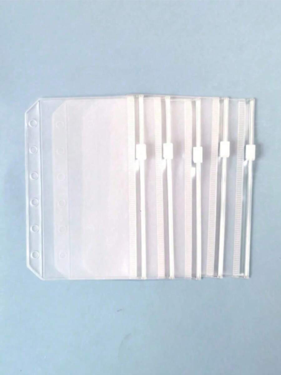 A5, A6, A7 Size PVC Transparent File Folders, High Clarity And Durable, Zipper Design For More Storage, Suitable As Accounting Bag, Stationery Bag, Envelope, Card Holder For School And Home Office,Back To School - Transparent - View 1