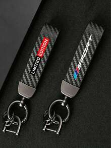 1 pieza Llavero de coche con tono de fibra de carbono adecuado para BMW Serie 1, Serie 3, Serie 5, Serie 7, Serie 2, Serie 4, Serie 6, Serie X, X1, X3, X5, X6, X4, llavero de coche de moda - A - Ver 2