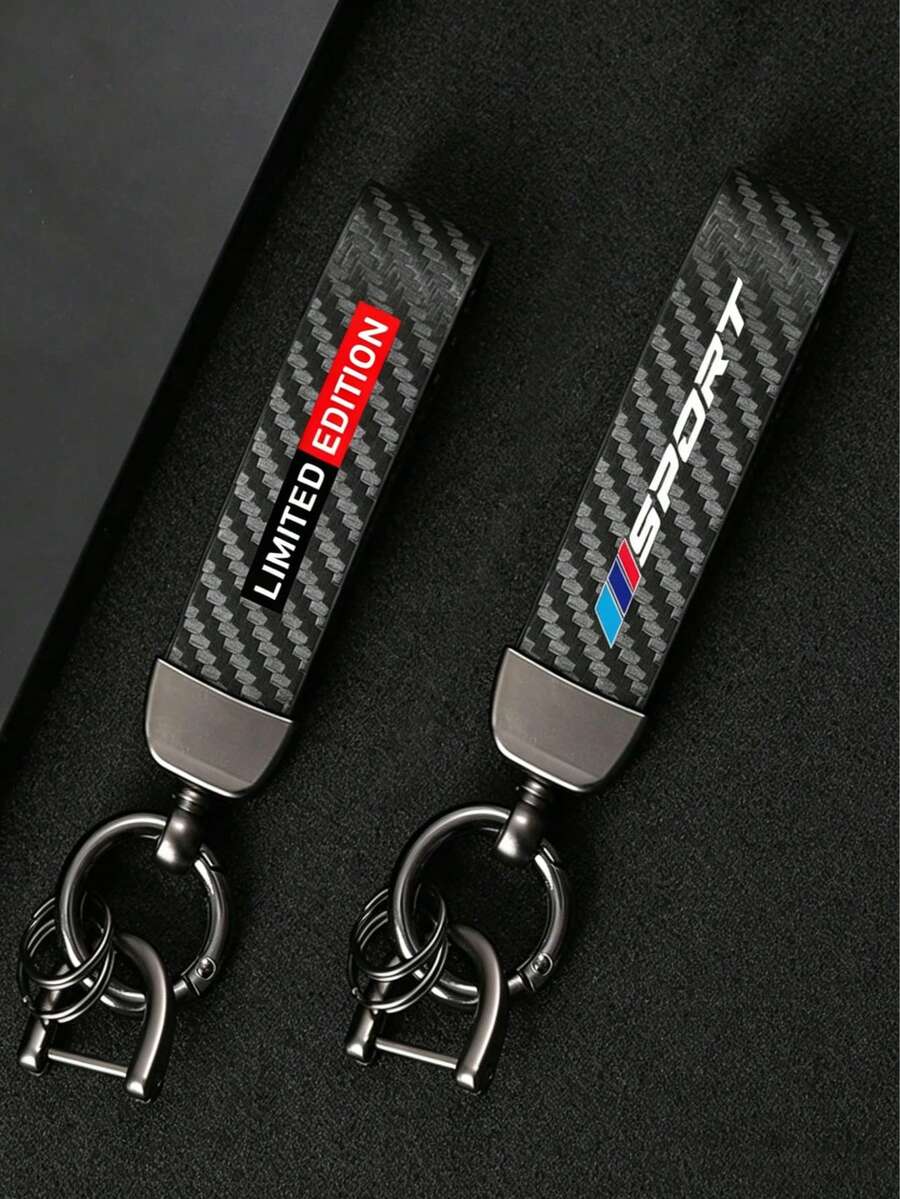 1 pieza Llavero de coche con tono de fibra de carbono adecuado para BMW Serie 1, Serie 3, Serie 5, Serie 7, Serie 2, Serie 4, Serie 6, Serie X, X1, X3, X5, X6, X4, llavero de coche de moda