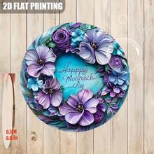 YM YM2D Flat - Flat 2D, 2D Flat Print, Round Wooden Decorative Hanging Sign, 75GSM, Perfect For Home Garden Porch Window Wall Farmhouse Decoration, An Excellent Housewarming Gift, Father's Day, Independence Day, Christmas, American Style - 8.03*8.04英寸 - 查看 4