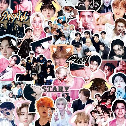 80入 K-Pop 偶像貼紙包 (Bang Chan, Know, Changbin, Hyunjin, Han, ) – 防水手帳貼紙，適用於剪貼簿、DIY裝飾與粉絲周邊