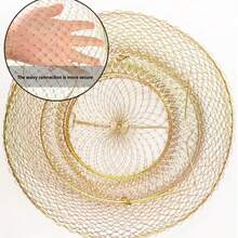 1 pièce Cage de pêche portable pliable, en métal, (Petite/Moyenne/Grande) Piège à poissons pliable tressé, idéal pour contenir les poissons, les crevettes, les crabes, outil et accessoire de pêche - Spécifications multiples - Voir 8