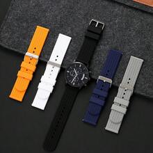 Men Tire Texture Watch Band 18mm 20mm 22mm 24mm Quick Release Spring Bar Waterproof Replacement Silicone Watch Strap - Mouldless - View 1