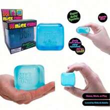 Multi-Purpose Fidget Squishy Cube: Anxiety Relief Stress Ball Use In Classroom, Outdoor, And Corporate Environments, Desktop Decoration And Prize Solution Kids And Adults - 藍色 - 查看 2