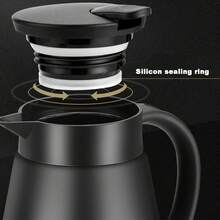 1 bình pha cà phê mini cách nhiệt chân không bằng thép không gỉ 304, kèm cọ vệ sinh, giữ đồ uống nóng/lạnh, bình giữ nhiệt hai lớp, thích hợp cho cà phê, sữa, trà, sô cô la nóng (680ml) - Nhiều màu - Xem 2