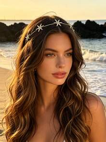 1 Stück Kristall Stern Haarband, luxuriöser funkelnder Stil, Haar-Accessoire für Alltag/Party/Date, dünnes Haarband für Frauen - Verschiedenfarbig - Übersicht 2