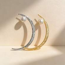 1pc Minimalist Faux Pearl Crescent Hairpin, Geometric Pattern Cheongsam/Hanfu Hair Accessory, Suitable For Party & Events,Festival,Birthday - Multicolor - View 7