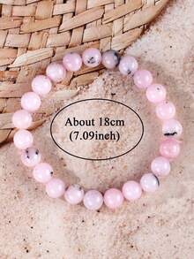 Boho-Stil rosa Opal Armband für Glück, Selbstvertrauen, emotionale Heilung, Edelstein-Armband, Kristall-Schmuck-Geschenk für Frauen zu Geburtstagen & Jahrestagen - Babypink - Übersicht 4