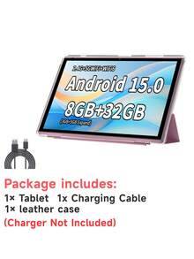 Coopers 10.1英寸安卓平板电脑（带保护套），RK3562四核处理器，8GB（3+5）内存，32GB存储，10.1英寸平板电脑，FHD IPS触摸屏，2MP前置摄像头，5MP后置摄像头，Type-C接口，平板电脑重力感应器，6000mAh大容量电池（不含充电器） - 淺粉色 - 查看 11