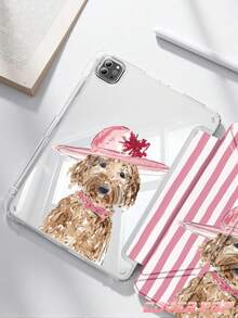 粉色泰迪熊與粉色條紋圖案平板保護殼，相容於 Ipad Air 8 (M4) 2026 (11 吋)/2026 (13 吋)、9.7/10.2/10.5/10.9/12.9/Pro 11/A16、第 10 代、Galaxy Tab S6 Lite 10.4 吋、Kindle Paperwhite 第 12 代 2024、Kindle (第 11 代-2024 發行)，柔軟防震保護，支援智慧休眠/喚醒，Y 型摺疊支架設計，適合女孩禮物、春季浪漫與生日禮物 - 彩色 - 查看 4