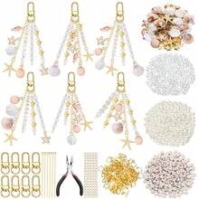 Mvyc Seashell Keychain Making Kit, Ocean DIY Handmade Keychain With Star, Pearl, Seahorse, Letter Beads, Keychain Clips And Tools, Suitable For Backpacks, Wallets, Handbags, Handmade DIY Supplies - Butterfly - View 8