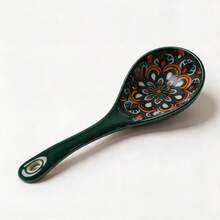 1/2pcs Bohemian Style Large Long Handle Ceramic Soup Spoon, Rice Spoon, Noodle Spoon, Dessert Spoon, Underglaze Color, Large Capacity, Easy To Clean, Durable, Suitable For Home Daily Use, Restaurant - View 9