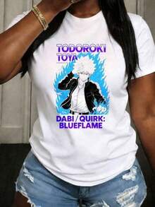 Maglietta Dabi Toya Todoroki Girl Anime Manga Boku No Hero Academia, Tutte le Taglie, Abbigliamento Estivo, Abbigliamento Primaverile, Magliette Estive da Donna, T-Shirt da Donna, Top Estivi da Donna, Cotone, Vintage, Capybara, Abbigliamento Genitore-Figlio alla Moda, Merchandising Anime, Maglietta Anime - Maglietta Grafica, T-Shirt Esclusive per Fan Premium, Magliette Casual a Maniche Corte Unisex, Un Must-Have per i Fan, Adatta per Festival, Feste, Abbigliamento da Casa, Spostamenti Quotidiani - Bianco - Visualizzare 1