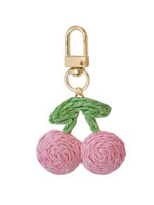 1 Único colgante en forma de cereza de hierba, nuevo colgante de moda de cereza, llavero de aleación de moda, colgante para bolso/mochila, llavero de coche, elegantes accesorios para mujer, colgante para bolso, regalos para fiestas y días festivos, regalos únicos para estudiantes universitarias y maestras, familia y amigos, llavero minimalista clásico, decoración, accesorios para bolsos - Multicolor - Ver 13