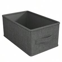 1pc Foldable Fabric Storage Box, Minimalist Washable Closet Organizer Box, Multi-Compartment Design, Multipurpose Storage Container For Underwear, Bras, Socks And Personal Items, Space-Saving Household Container For Bedroom, Wardrobe And Dorm, Essential Home Storage Accessory For All Seasons - Grey - View 6