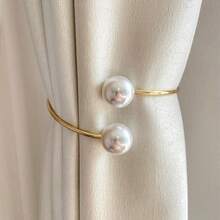 Luxury Pearl Alloy Metal Window Curtain Buckle, Vintage Decorative Curtain Tie Back, Creative No-Drill Installation Curtain Rope Binder - Gold - View 3