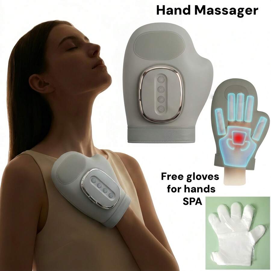 Wireless Portable Hand Massager With Heating And Compression Function, Can Massage Fingers Individually, Suitable For Arthritis And Carpal Tunnel Syndrome, Pain Relief, 5 Intensity Levels