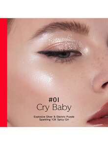 GIRLCULT 幻象液體眼影 01 Cry Baby，細緻閃粉，輕盈液體質地，保濕順滑，高飽和色彩，易於暈染，持久不暈染，提亮雙眼，適合初學者日常使用，禮品，4ml/0.14 Fl Oz - 01 Cry Baby - 查看 5