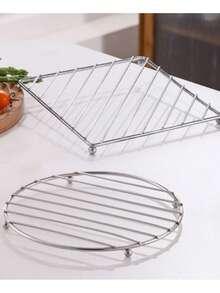 1pc/3pcs Stainless Steel Round Four-Leg Stands, Heat Resistant Kitchen Table Mats, Coasters, Stainless Steel Insulating Pads, Desktop Heat Protection, Restaurants, Kitchens, Baking - Round - View 8