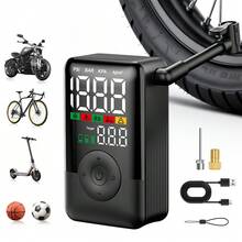Compresor de aire portátil Carsun inflador de neumáticos, 150PSI, inflado 3 veces talla grande rápido, apagado automático inteligente, bomba de bicicleta, pantalla digital dual, apto para coche, bicicleta, motocicleta, colchón de aire - Versión inalámbrica mejorada en color negro - Ver 13