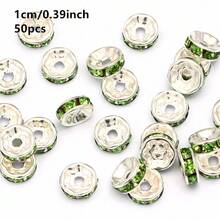 50 buah Manik-manik Bulat Rhinestone AB 4/6/8/10mm Kristal Lepas untuk Pembuatan Perhiasan DIY, Gelang, dan Aksesoris Kalung - oblat - View 19