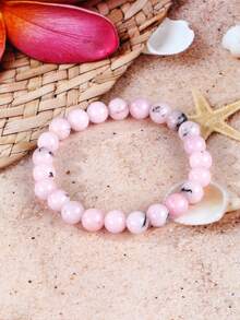 Boho-Stil rosa Opal Armband für Glück, Selbstvertrauen, emotionale Heilung, Edelstein-Armband, Kristall-Schmuck-Geschenk für Frauen zu Geburtstagen & Jahrestagen - Babypink - Übersicht 8