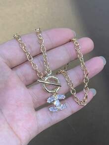 LADYCOCO 1 chiếc dây chuyền thanh lịch thời trang với mặt dây chuyền đính đá, dây chuyền hình chữ Y dành cho nữ, phù hợp làm trang sức cho nữ giới. - Vàng - Xem 6