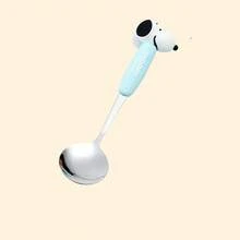 Cuchara de sopa, cuchara, tenedor, cuchara de arroz, tenedor de cena, tenedor de fruta, pulido espejo de acero inoxidable con mango de cerámica Snoopy genuino - Ver 8