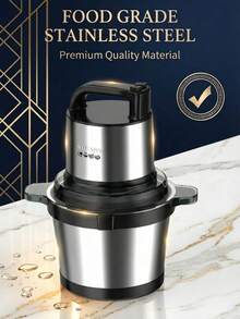 1pc Stainless Steel Bowl Electric Kitchen Chopper, Multi-Function Chopper With 2 Speed Settings, Equipped With 4 Blades For Chopping Meat, Onion, Fruits & Vegetables, Sokany - Black - View 5