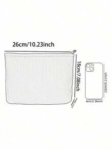 Funny Pattern Corduroy Cosmetic Bag, Lightweight Travel Zipper Makeup Bag, Unisex Multi-Functional Toiletry Organizer Pouch, Thickened Version - 多色 3 - 查看 7