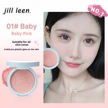 Jill Leen 柔霧腮紅盤，高光與修容彩妝 - 嬰兒粉色01# - 查看 9