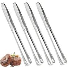 4 Pieces 11 Inces N BBQ Tongs Stains Steel Grill  Food Tongs Tweezers Cong Clamp Tool  Salad Fis Steak Barcue Buffet Meat - Silver - View 1