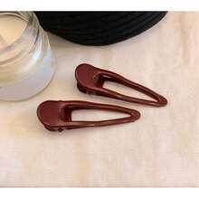 2pcs/2026, New Year Atmosphere, Wine Red Hair Clip - Non-Slip, Durable, Minimalist Design, Compact And Portable, Suitable For Daily Use, Lightweight And Small, Elegant Hair Accessory, New Year Edition Hair Clip - 2pcs - View 5