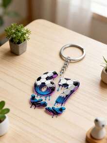 2d Football Acrylic Bag Decoration, Keychain, 67 Pendant, Suitable For Car Keychains, Decorative Backpacks,Purse Accessories Charm, Elegant Car Ornament, Backpack Charms, Purse Pendant, Lightweight And Versatile, , Travel Accessories, Beach Party Decor, Everyday Fashion Accessories, Perfect Gift For Easter, Mother's Day, Independence Day, Wedding, Graduation Season - Multicolor - View 11