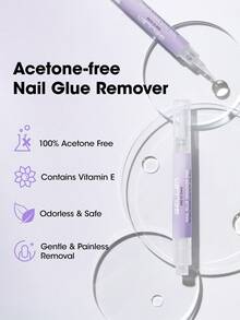 Gellen Nail Glue Remover Pen, Nail Glue Remover For Press On Nails, 2 Pcs Non Acetone Gel Glue Off Remover, Click & Remove Design 10s Quick Remove For Nail Tips Fake Nails Solid Glue Gel - bút tẩy keo dán móng - Xem 7