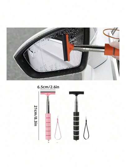 1 Pack Multi-Color Multi-Function Car Rearview Mirror Cleaner, With Defogging And Scratch Removal Functions