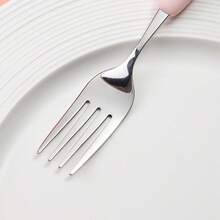 Cuchara de sopa, cuchara, tenedor, cuchara de arroz, tenedor de cena, tenedor de fruta, pulido espejo de acero inoxidable con mango de cerámica Snoopy genuino - Ver 4