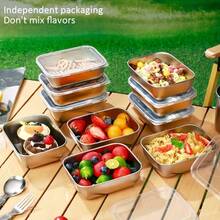 5/3pcs Stainless Steel Stackable Food Containers With Lids, Easy To Clean And Odorless, Suitable For Meal Prep, Picnic, Fitness Enthusiasts And Home Cooking, Winter Edition Kitchen Accessories - Multicolor - View 4