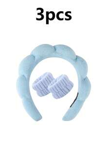 3pcs/Set Sponge Headband, Wristband, Yoga, Running, Skincare, Absorbent Hairband, Face Mask, Cleaning, Unisex Fitness, Beauty Accessories, Suitable For Bathroom, Cleaning, Travel Essentials, Gifts - Toiletries Set - View 14