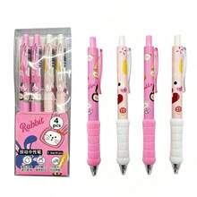 Bộ 4 bút bi bấm màu đen 0.5mm, thiết kế hoạt hình đáng yêu, viết trơn tru, mực khô nhanh, vật dụng cần thiết cho năm học mới. - Nhiều màu - Xem 9