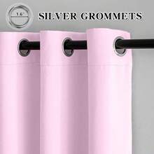 1 Piece Thermal Blackout Curtain 135x225 Cm, Total Light And UV Ray Blocking, Noise And Temperature Insulation, Ideal For Bedroom, Living Room Or TV Room - 粉紅色 - 查看 4