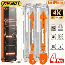 NNBILI 4pcs High Definition Tempered Glass Screen Protector, Compatible With IPhone 18/18 Pro/18 Pro Max/17/17Air/17Pro/17Pro Max/16/16E/16Pro/16Plus/16Pro Max/15Pro/14Plus/13/12Mini/11/X/XR/XS Max, Auto Dust Removal, Easy Installation, High Definition Full Coverage, Scratch-Resistant, Waterproof - 4 Pieces - View 26