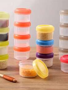 1/4/6pcs Portable Mini Sauce Pot | Reusable Pp Material Condiment Container, Suitable For Ketchup, Salad Dressing And Seasonings - Great For Picnics, Camping, Travel And Bringing To Work -For Food Lovers And Outdoor EnthusiastsKitchen Tool, - Multicolor - View 8