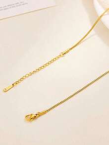 Men's Minimalist 1.8MM Box - Style Stainless - Steel 18K Gold - Plated Chain Necklace: Durable, Non - Fading, Perfect For Sporty & Daily Looks - 彩色 - 查看 3