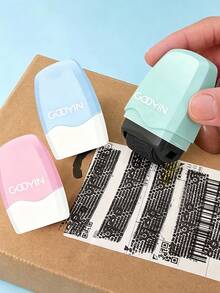 Identity Protection Roller Stamp, Privacy Protection Stamp, Random Code Stamp, Used To Hide Confidential Information And Addresses, Anti-Theft, Smooth Surface, School Supplies, Back To School Essential - Multicolor - View 1
